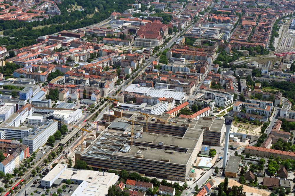 Nürnberg aus der Vogelperspektive: Umbau eines Büro- und Geschäftshauses The Q Quelle in Nürnberg im Bundesland Bayern, Deutschland