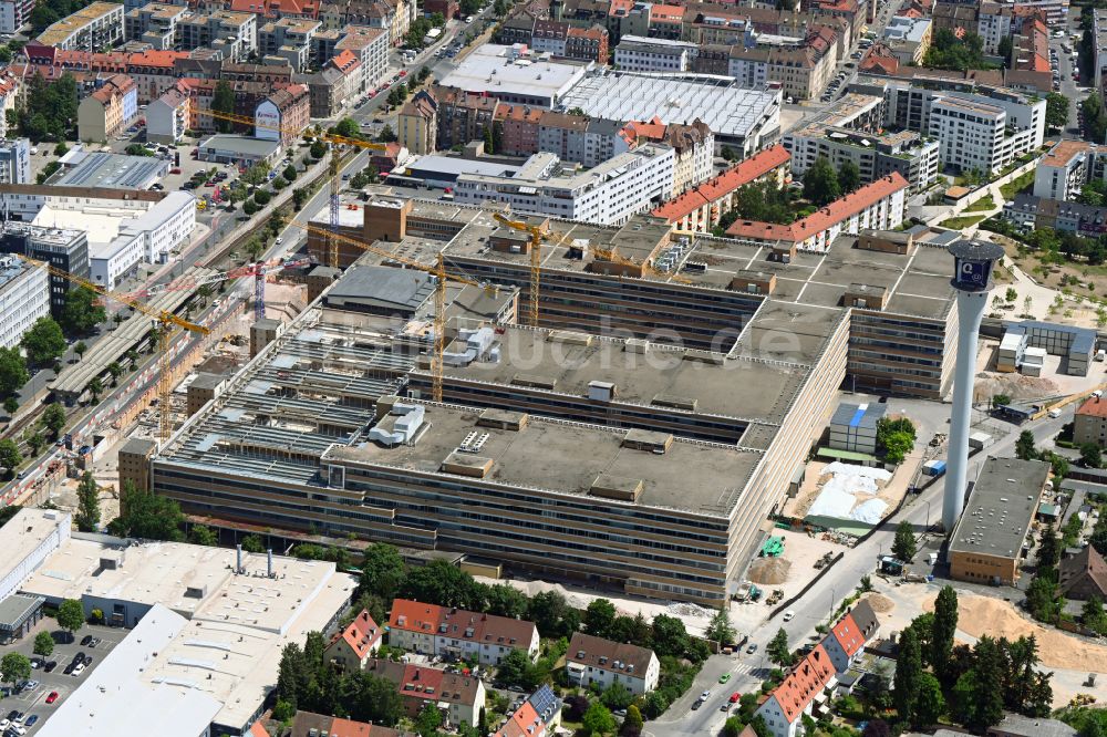 Luftbild Nürnberg - Umbau eines Büro- und Geschäftshauses The Q Quelle in Nürnberg im Bundesland Bayern, Deutschland