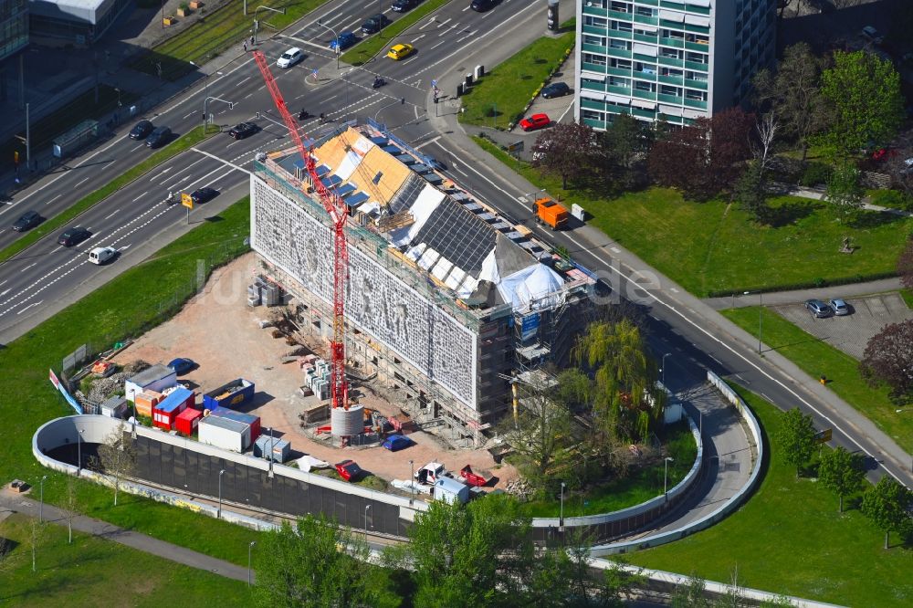 Luftbild Dresden - Umbau eines Büro- und Geschäftshauses an der Sidonienstraße in Dresden im Bundesland Sachsen, Deutschland