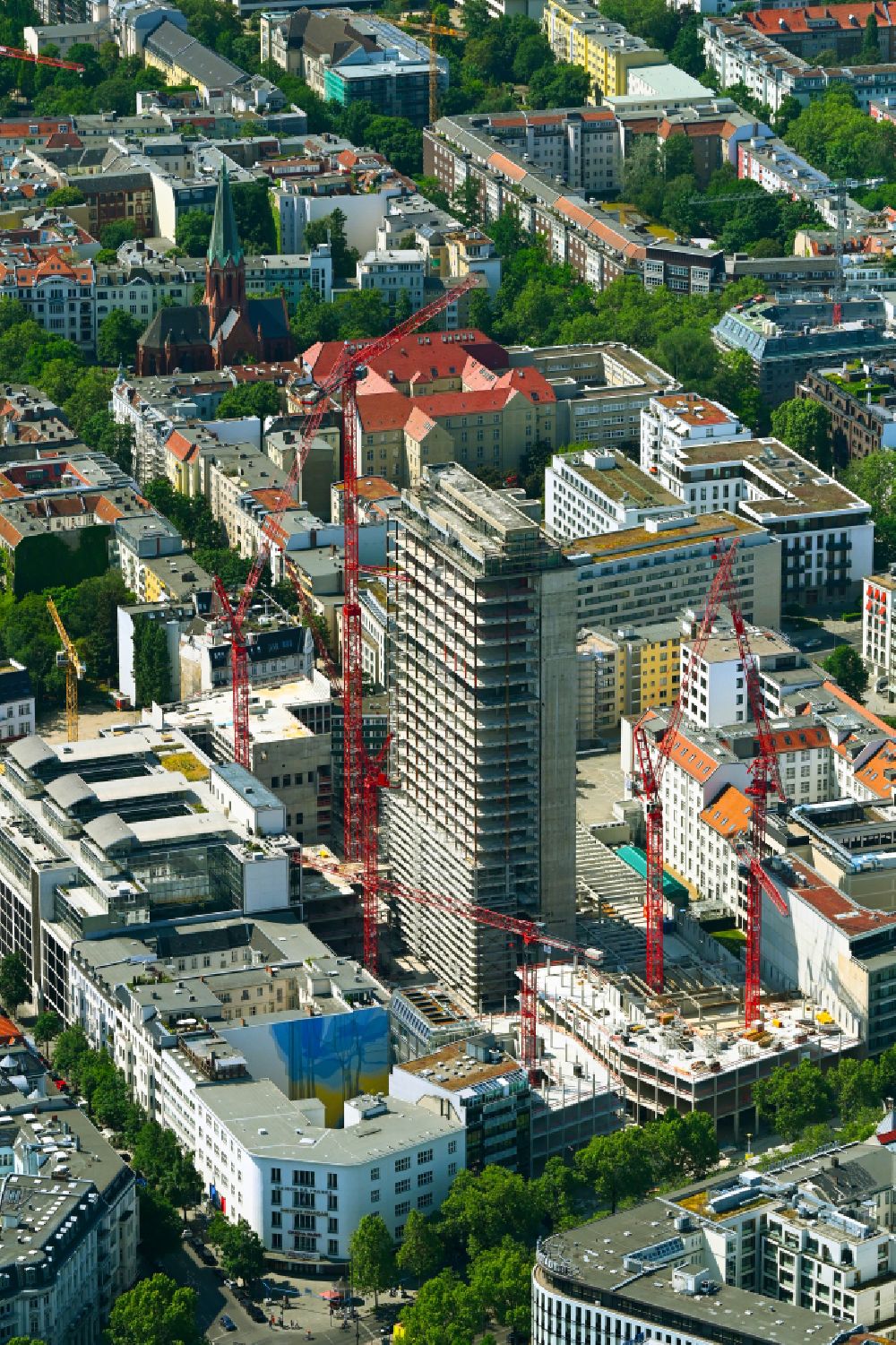 Berlin von oben - Umbau eines Büro- und Geschäftshauseskomplexes Fürst im Ortsteil Charlottenburg in Berlin, Deutschland