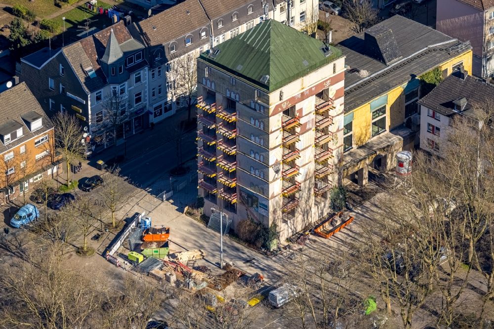 Luftbild Herne - Umbau des Bunker- Gebäudekomplex we-house Herne in Herne im Bundesland Nordrhein-Westfalen, Deutschland
