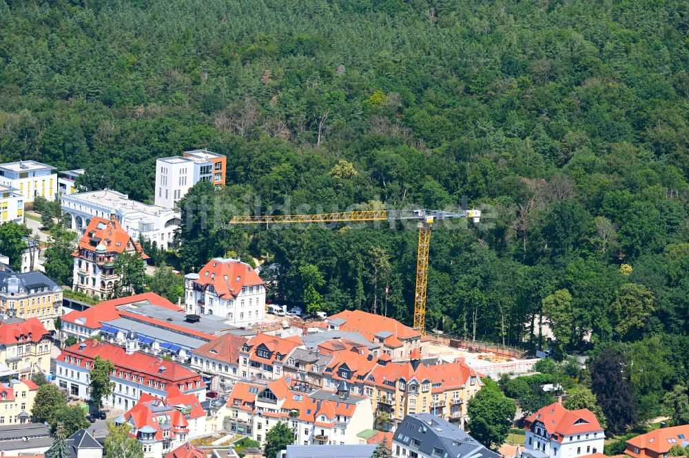 Luftbild Dresden - Umbau der Hotelanlage zur Errichtung einer Tiefgarage in Dresden im Bundesland Sachsen, Deutschland