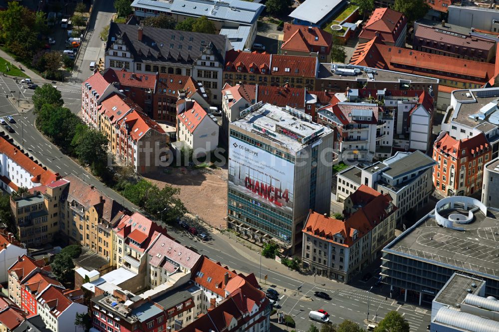 Luftaufnahme Erfurt - Umbau und Sanierung des Hochhaus- Gebäude CHRONICLE -TA-Hochhaus - Chance 4 in Erfurt im Bundesland Thüringen, Deutschland