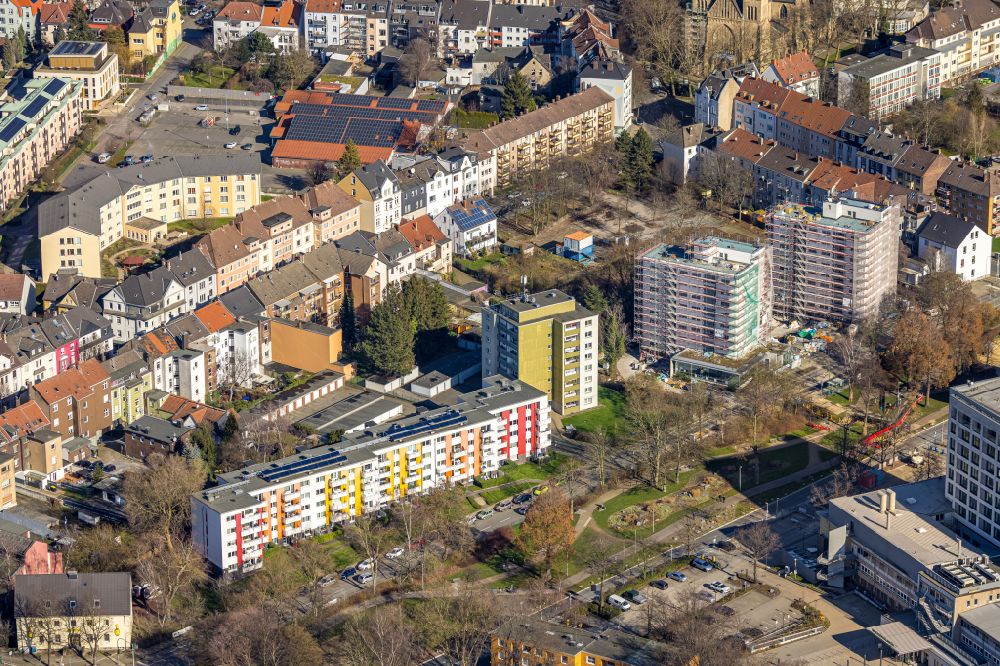 Luftaufnahme Herne - Umbau und Sanierung der Hochhaus- Gebäude in Herne im Bundesland Nordrhein-Westfalen, Deutschland