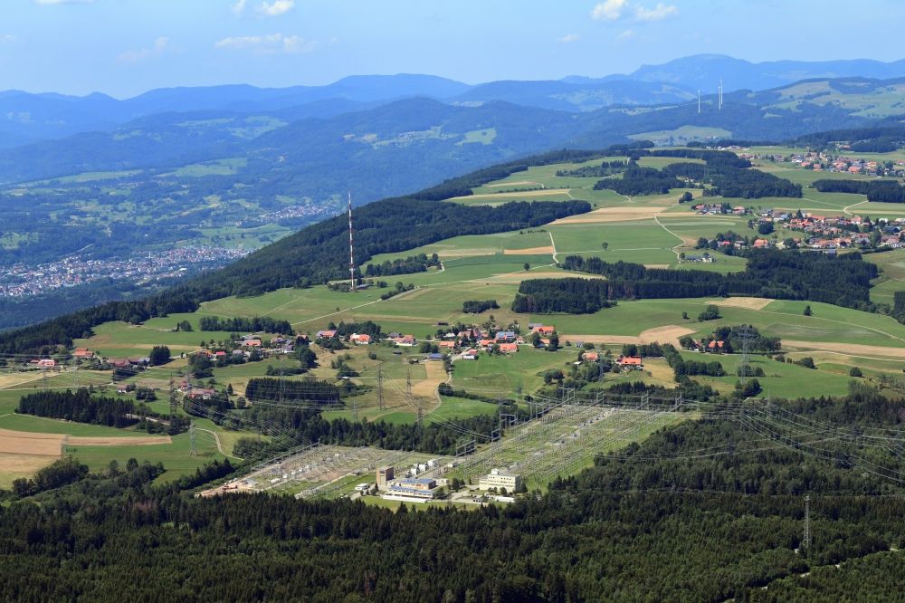 Luftbild Rickenbach - Umspannwerk Kühmoos der Schluchseewerk AG auf der Hochebene des Hotzenwaldes in Rickenbach im Bundesland Baden-Württemberg, Deutschland