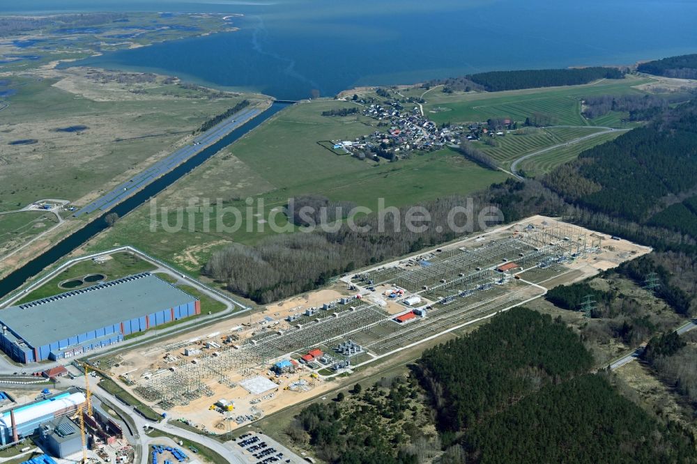 Luftaufnahme Rubenow - Umspannwerk Lubmin in Rubenow im Bundesland Mecklenburg-Vorpommern, Deutschland