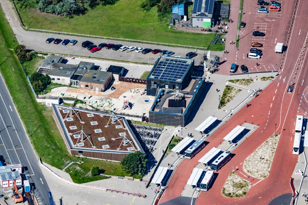 Norderney von oben - UNESCO-Weltnaturerbe Wattenmeer-Besucherzentrum Wattwelten auf Norderney im Bundesland Niedersachsen, Deutschland
