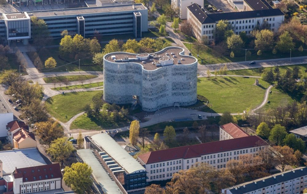 Luftbild Cottbus - Universitätsbibliothek im IKMZ auf dem Campus der BTU Cottbus im Bundesland Brandenburg