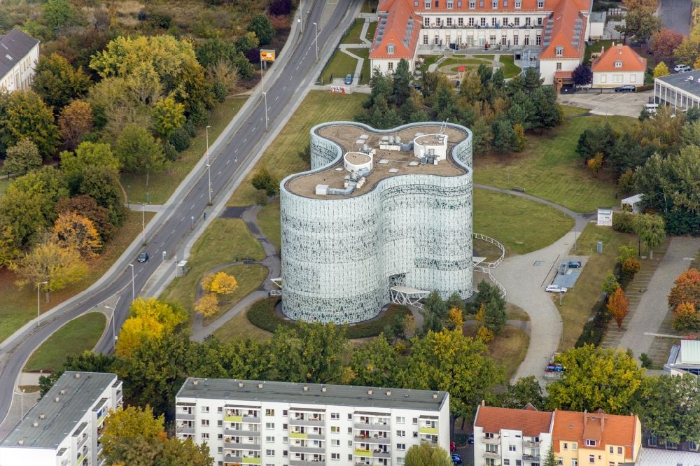Luftbild Cottbus - Universitätsbibliothek im IKMZ auf dem Campus der BTU Cottbus im Bundesland Brandenburg