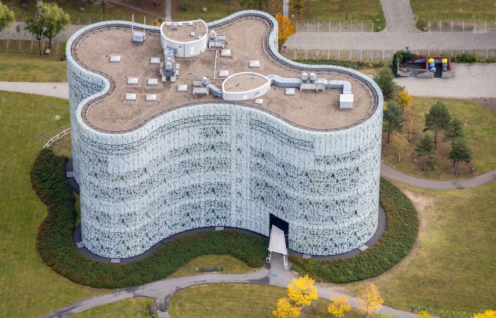 Luftaufnahme Cottbus - Universitätsbibliothek im IKMZ auf dem Campus der BTU Cottbus im Bundesland Brandenburg