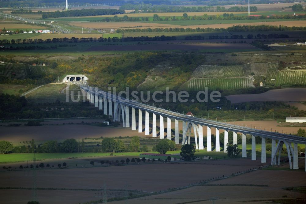 Karsdorf von oben - Unstruttalbrücke der Deutschen Bahn bei Karsdorf in Sachsen-Anhalt