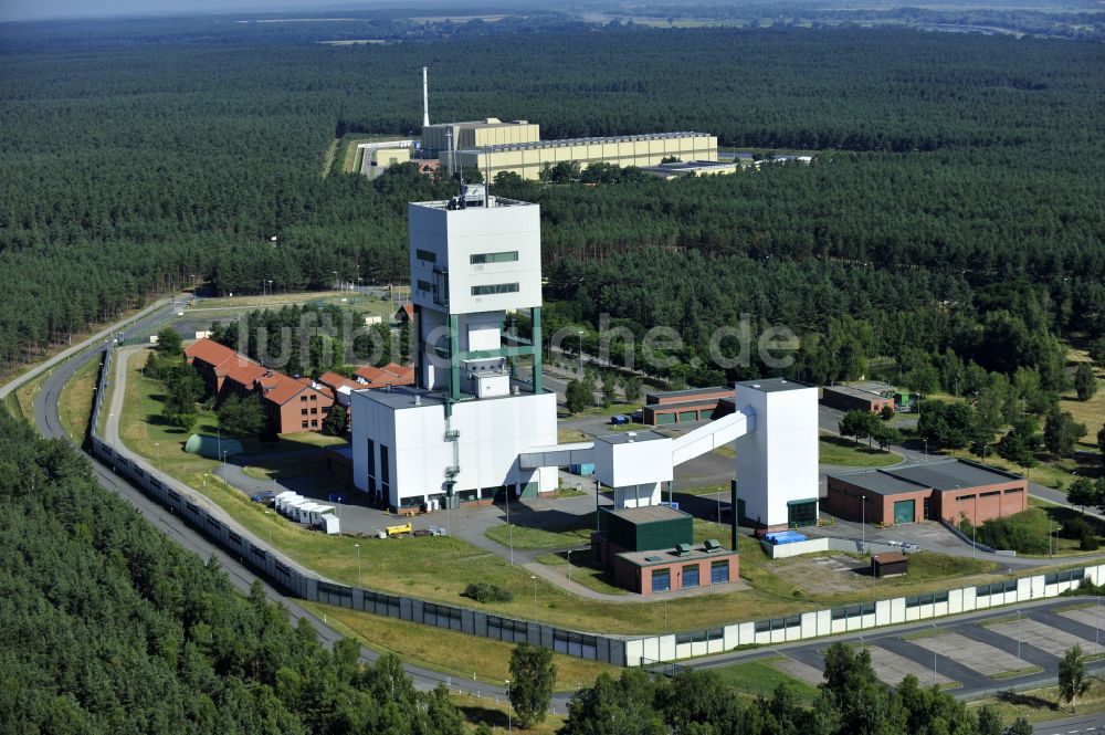 Gorleben von oben - Unterirdisches Lager für radioaktive Abfälle in Gorleben im Bundesland Niedersachsen, Deutschland