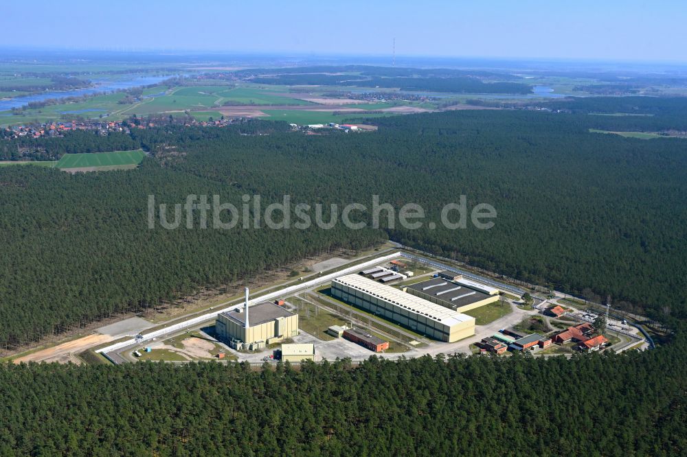 Luftaufnahme Gorleben - Unterirdisches Lager für radioaktive Abfälle in Gorleben im Bundesland Niedersachsen, Deutschland