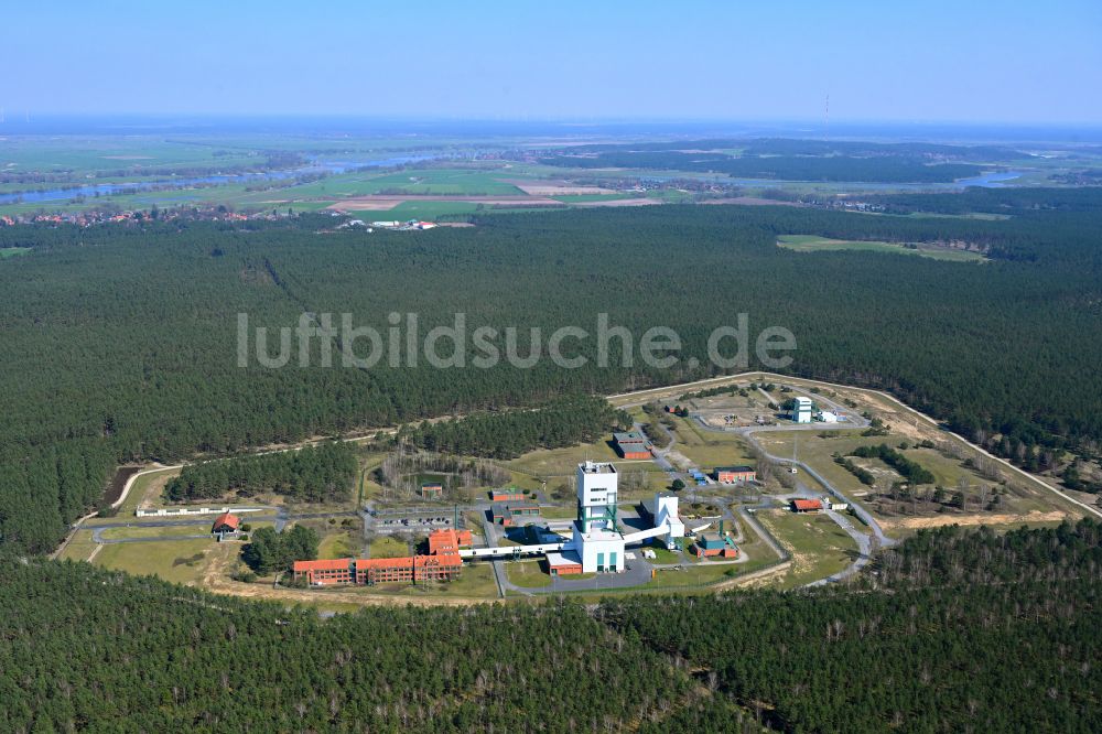 Luftaufnahme Gorleben - Unterirdisches Lager für radioaktive Abfälle in Gorleben im Bundesland Niedersachsen, Deutschland