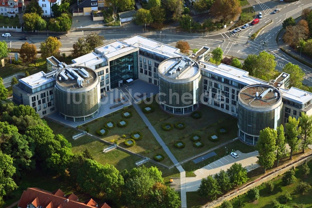 Helmstedt von oben - Unternehmen- Verwaltungsgebäude der Avacon in Helmstedt im Bundesland Niedersachsen, Deutschland