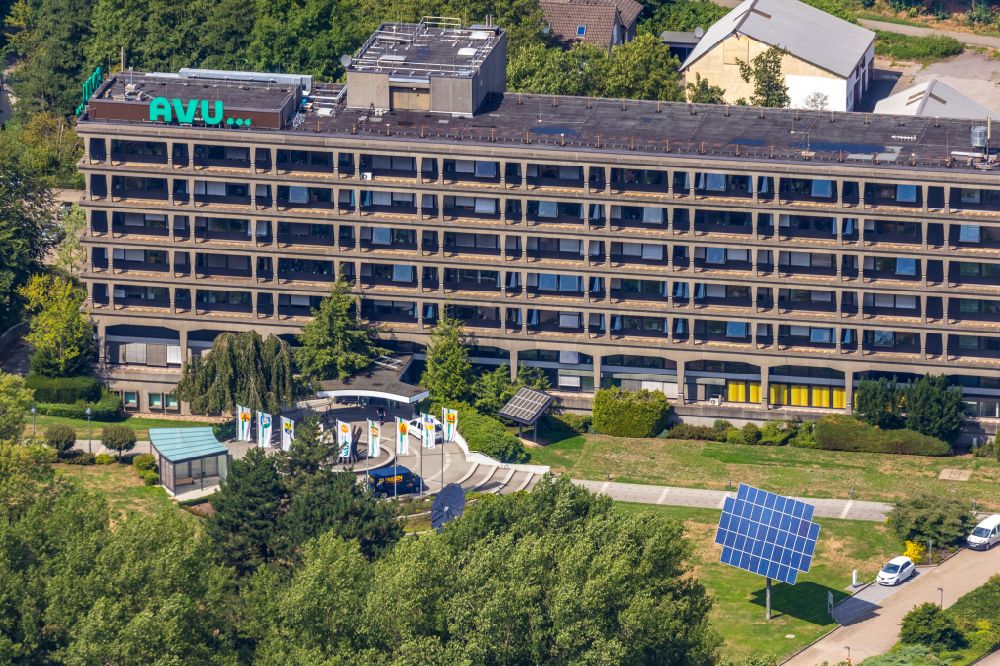 Luftbild Gevelsberg - Unternehmen- Verwaltungsgebäude AVU Aktiengesellschaft für Versorgungs-Unternehmen in Gevelsberg im Bundesland Nordrhein-Westfalen, Deutschland