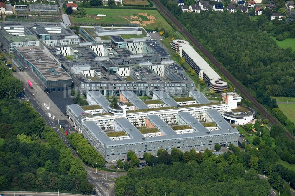 Luftbild Bonn - Unternehmen- Verwaltungsgebäude Deutsche Telekom am Landgrabenweg im Ortsteil Beuel in Bonn im Bundesland Nordrhein-Westfalen, Deutschland