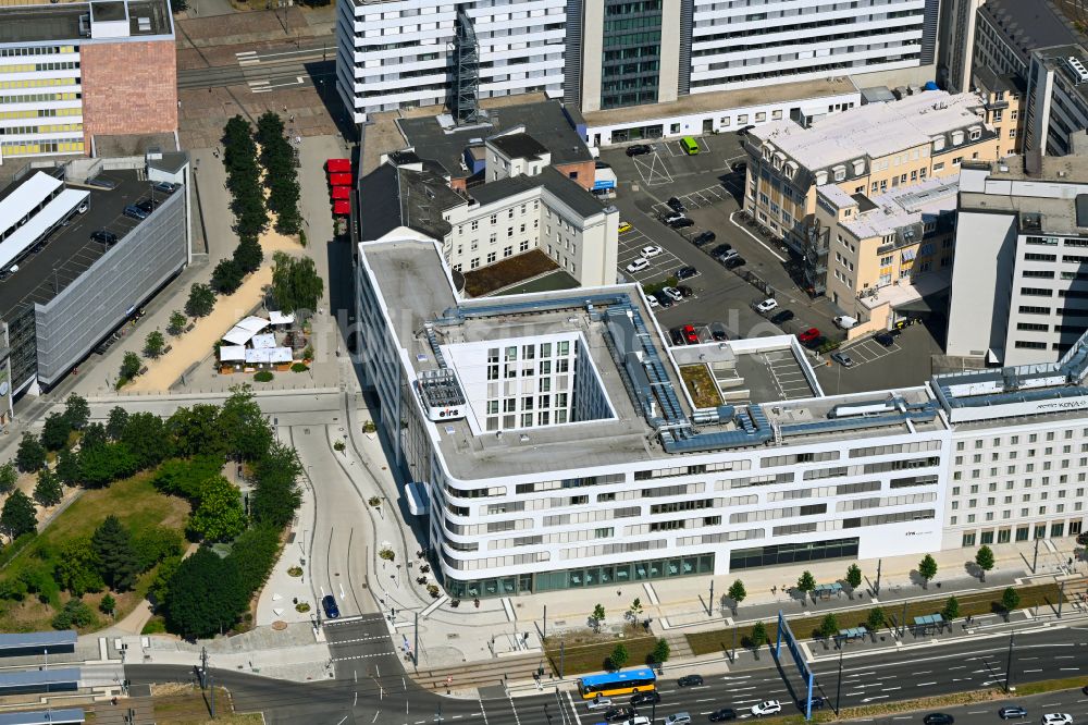 Chemnitz aus der Vogelperspektive: Unternehmen- Verwaltungsgebäude Eins Energie in Chemnitz im Bundesland Sachsen, Deutschland