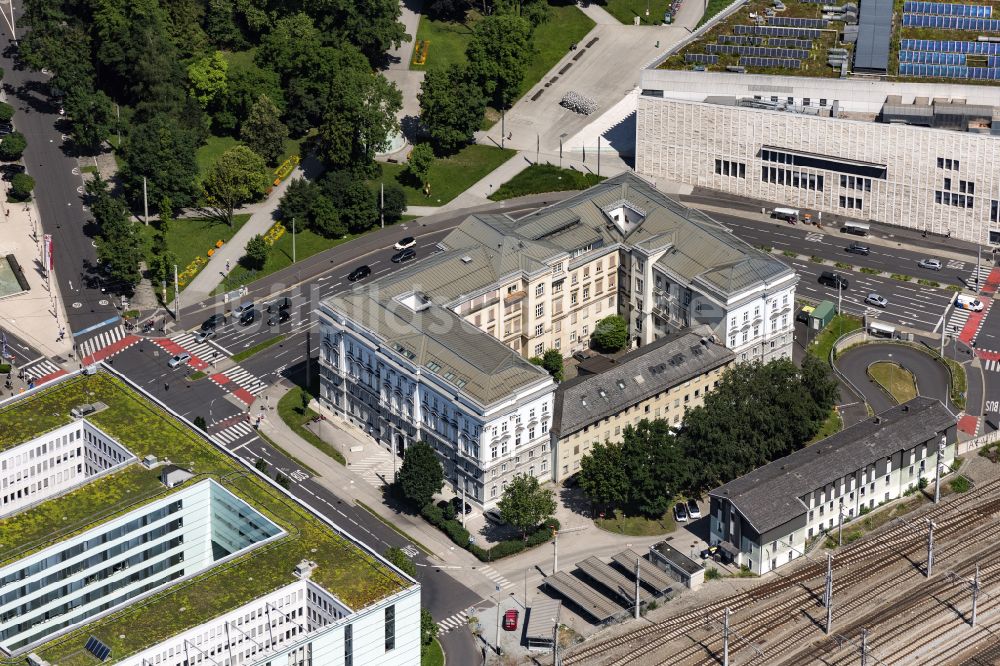Luftaufnahme Linz - Unternehmen- Verwaltungsgebäude ÖBB Immobilienmanagement in Linz in Oberösterreich, Österreich