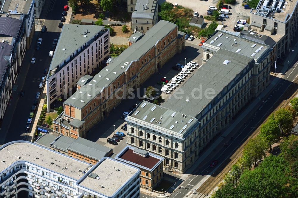 Luftbild Leipzig - Unternehmen- Verwaltungsgebäude des MDV – Mitteldeutscher Verkehrsverbund in Leipzig im Bundesland Sachsen, Deutschland