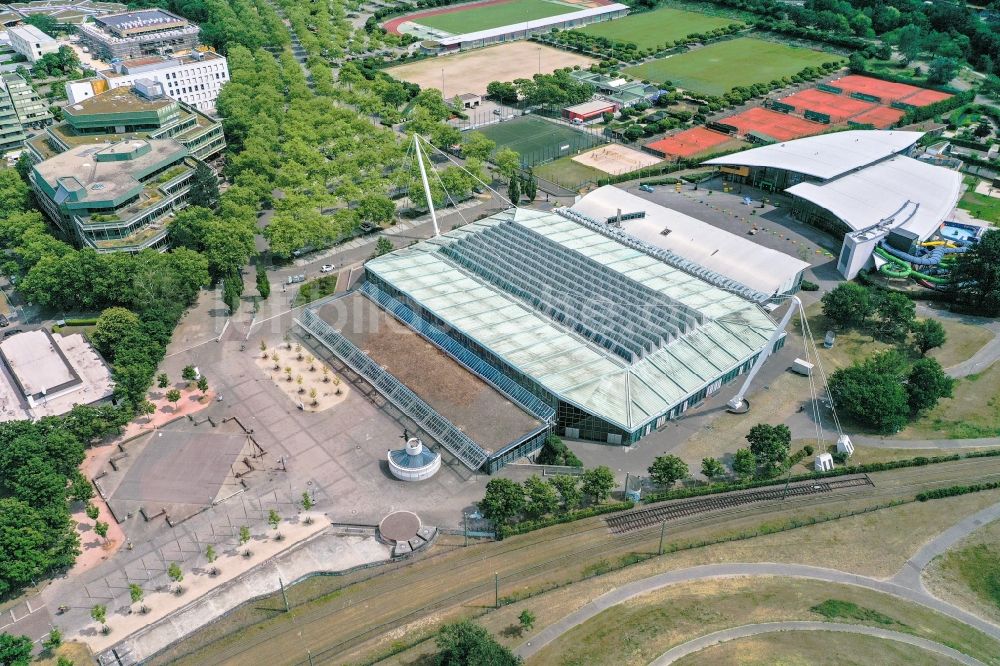 Luftbild Karlsruhe - Veranstaltungshalle Europahalle in Karlsruhe im Bundesland Baden-Württemberg, Deutschland