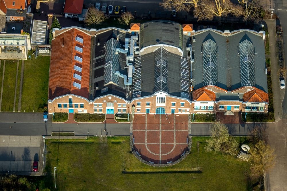 Luftaufnahme Herne - Veranstaltungshalle Flottmann-Hallen an der Straße des Bohrhammers in Herne im Bundesland Nordrhein-Westfalen, Deutschland