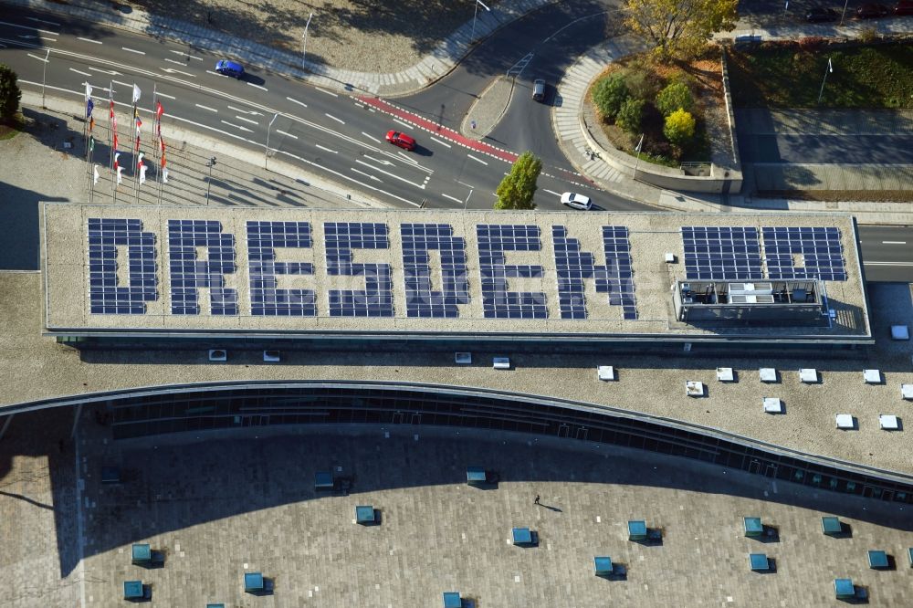 Luftbild Dresden - Veranstaltungshalle Internationales Congress Center Dresden in Dresden im Bundesland Sachsen, Deutschland