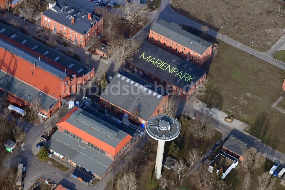 Luftaufnahme Berlin - Veranstaltungshalle Marienpark Berlin im Ortsteil Mariendorf in Berlin, Deutschland