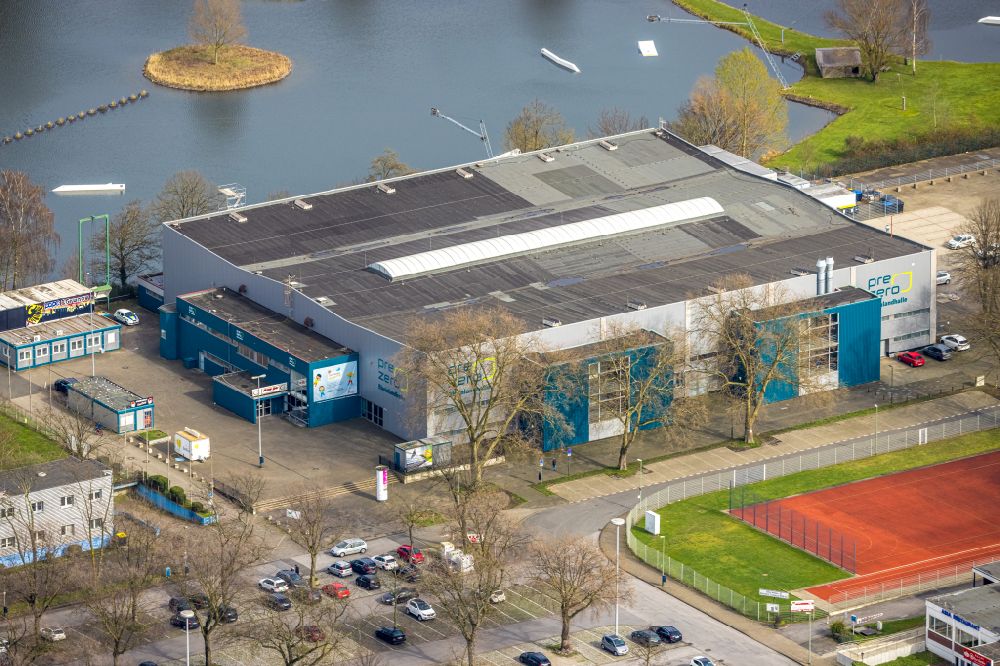 Luftaufnahme Duisburg - Veranstaltungshalle PreZero Rheinlandhalle in Duisburg im Bundesland Nordrhein-Westfalen, Deutschland