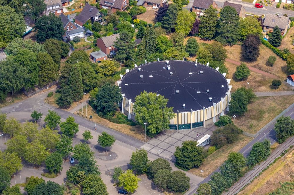 Luftbild Wesel - Veranstaltungshalle Rundsporthalle in Wesel im Bundesland Nordrhein-Westfalen, Deutschland