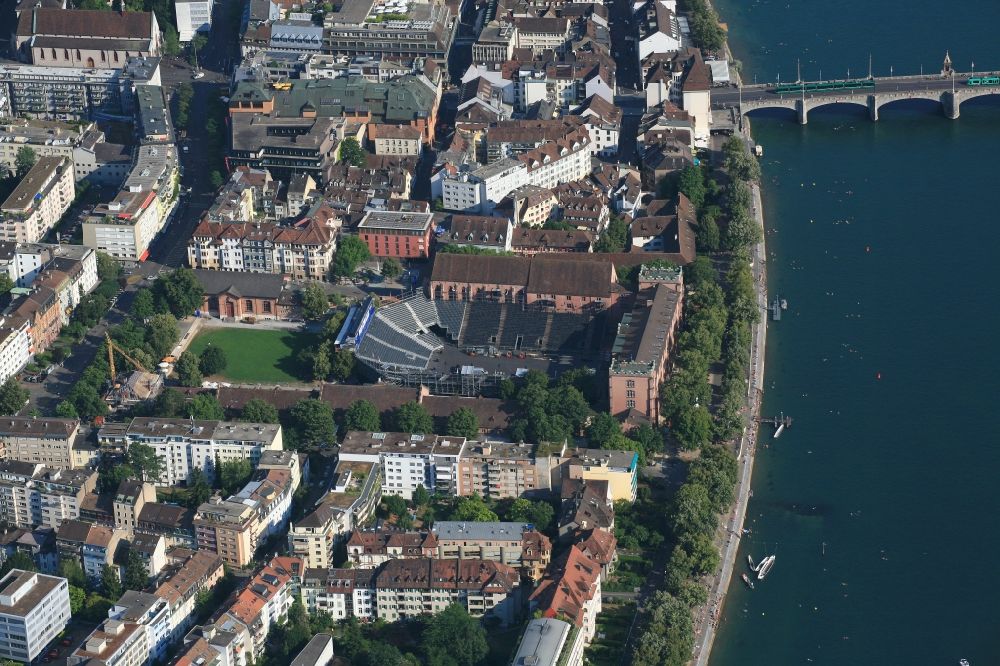Basel von oben - Veranstaltungsort für das Baseltattoo 2018 im Kasernenareal in Basel in der Schweiz im Kanton Basel-Stadt