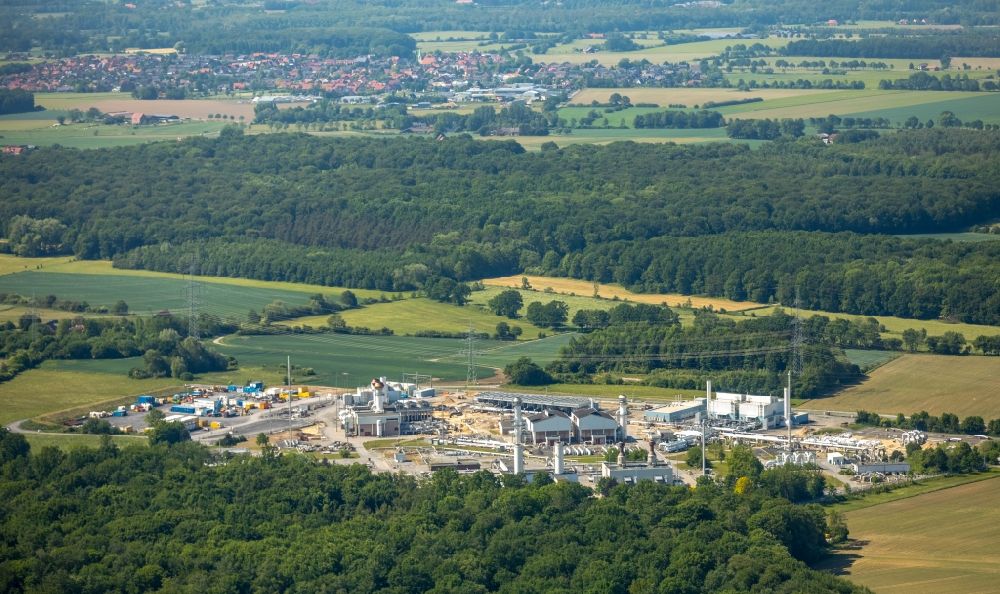 Werne von oben - Verdichterstadion und Pumpwerk für Erdgas Open Grid Europe in Werne im Bundesland Nordrhein-Westfalen, Deutschland
