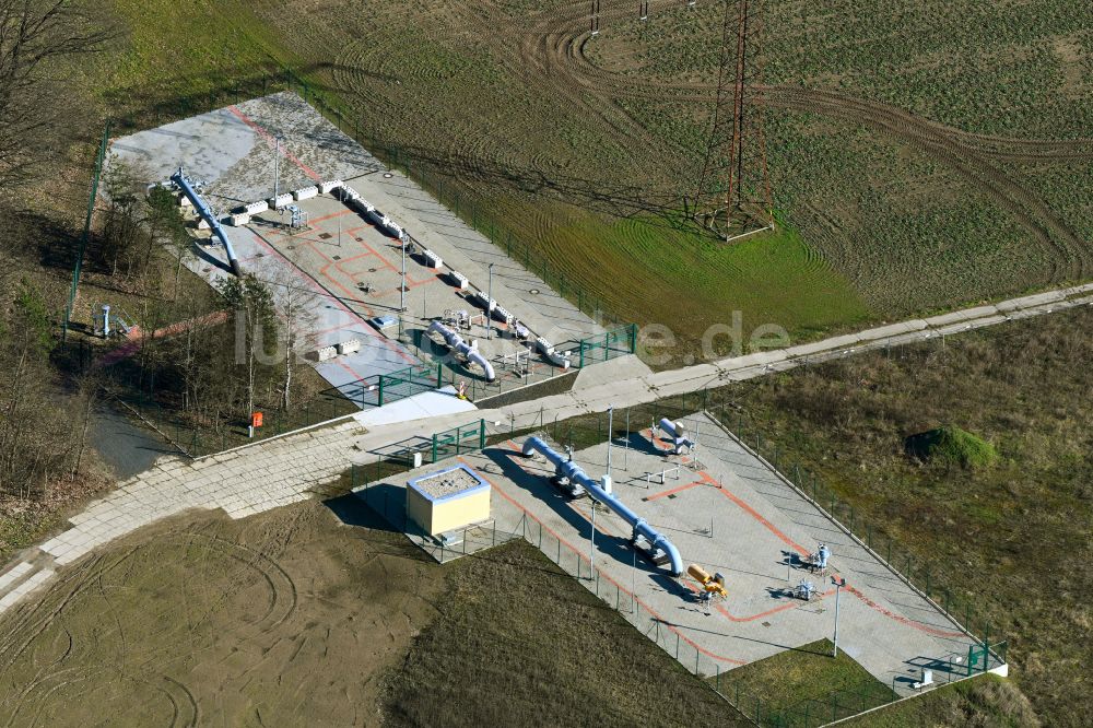 Luftbild Börnicke - Verdichterstadion und Pumpwerk für Erdgas des Unternehmens ONTRAS in Börnicke im Bundesland Brandenburg, Deutschland