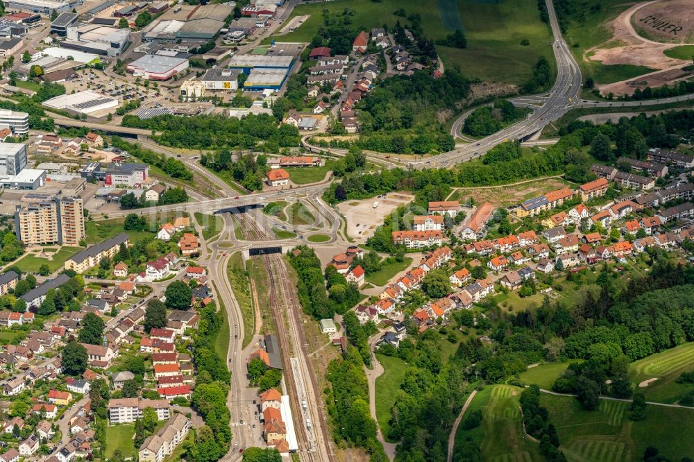 Luftbild Freudenstadt - Verkehrs Knotenpunkt an der Bundestrasse B28 in Freudenstadt im Bundesland Baden-Württemberg, Deutschland