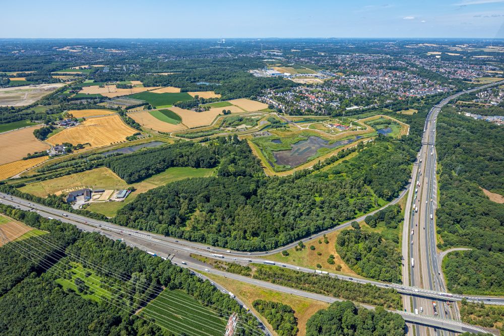 Luftbild Ickern - Verkehrsführung am Autobahnkreuz der BAB A2 und A45 des Autobahnkreuz Dortmund-Nordwest in Ickern im Bundesland Nordrhein-Westfalen, Deutschland