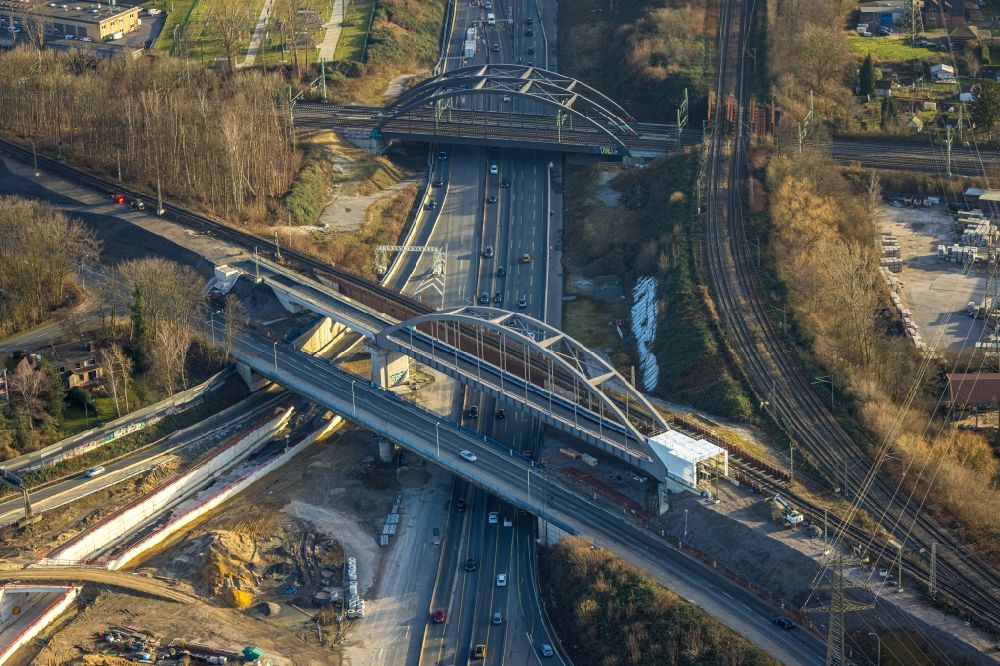 Luftbild Herne - Verkehrsführung am Autobahnkreuz der BAB A42 A43 Kreuz Herne in Herne im Bundesland Nordrhein-Westfalen, Deutschland