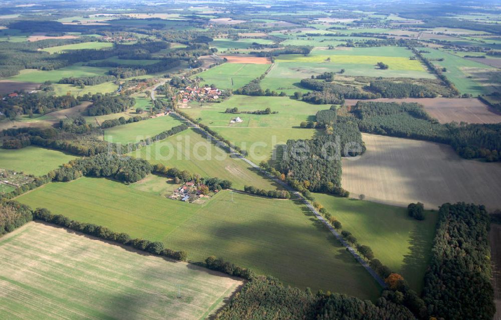 Luftaufnahme Rohlsdorf - Verlauf Bundesstrasse 189 von Wittenberge bis Wittstock