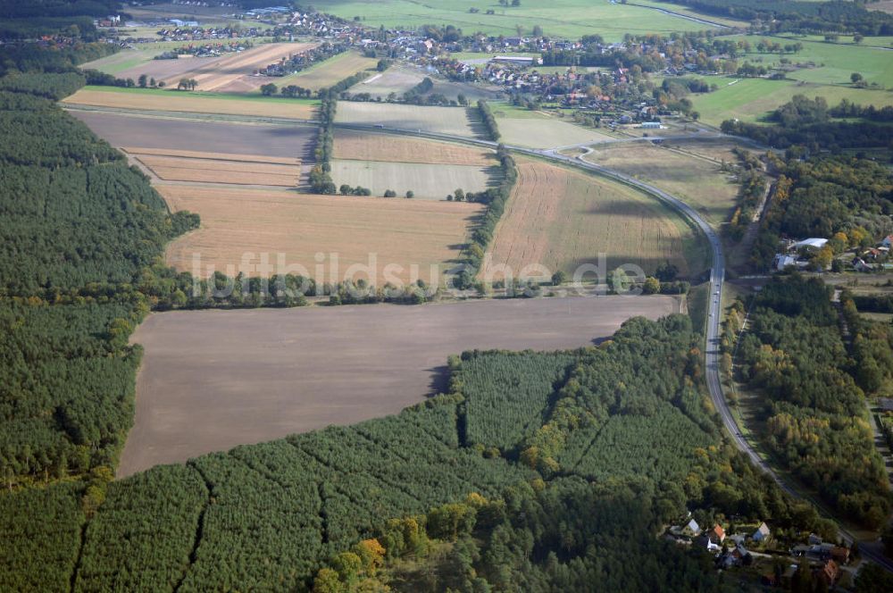 Luftbild Wittenberge - Verlauf Bundesstrasse 189 von Wittenberge bis Wittstock