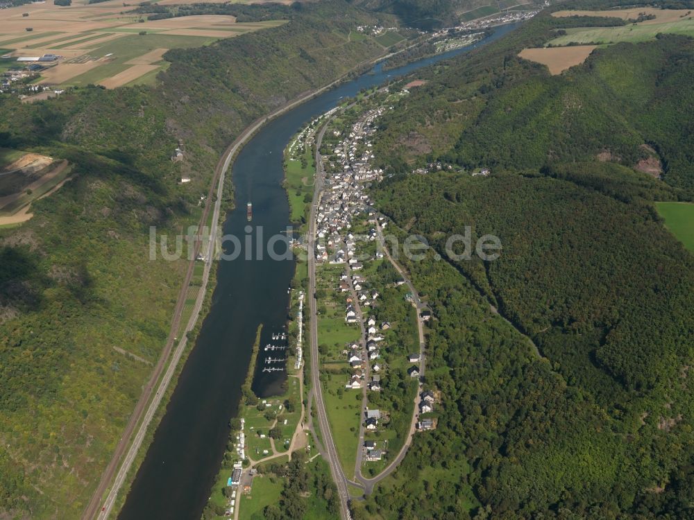 Luftbild Burgen - Verlauf der Mosel bei Burgen im Bundesland Rheinland Pfalz