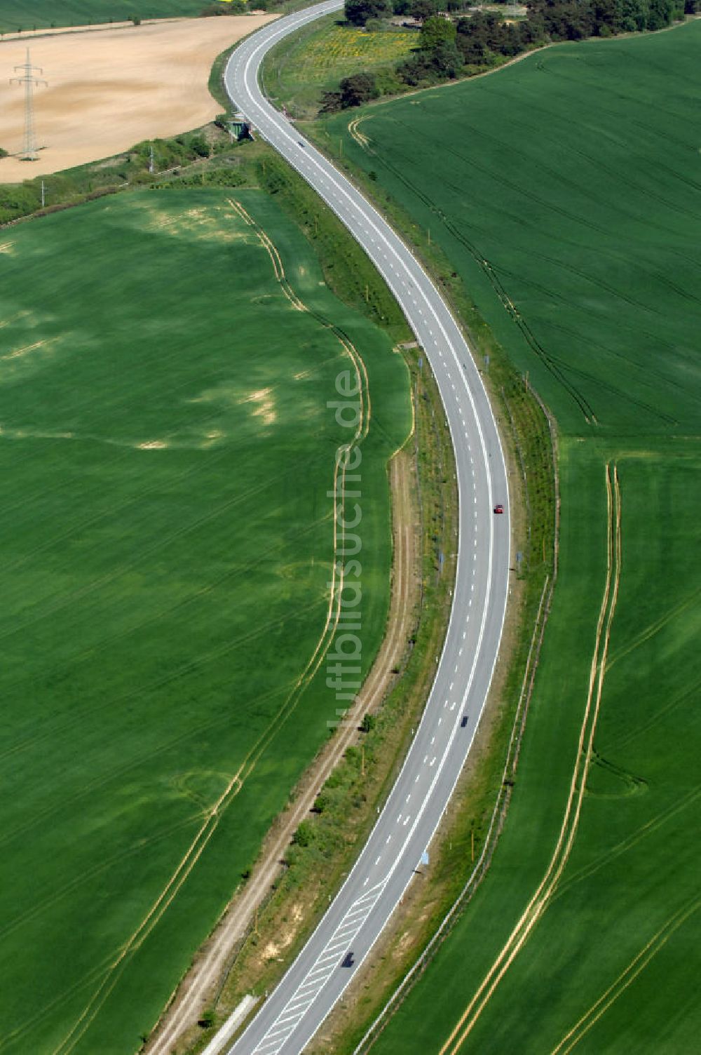 Luftaufnahme PINNOW - Verlauf der Ortsumfahrung der Bundesstrasse B 2 bei Pinnow
