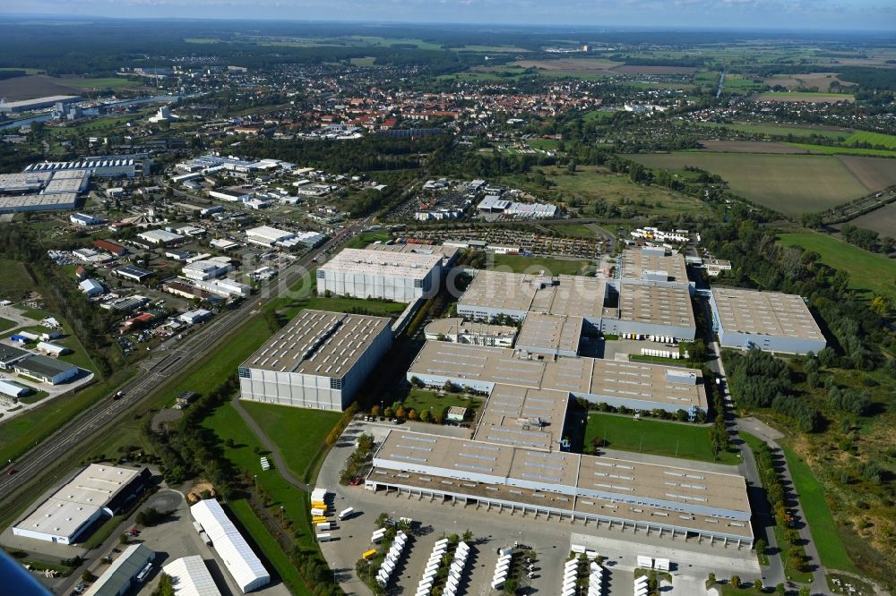 Luftbild Haldensleben - Verteilzentrum auf dem Gelände des Hermes HUB in Haldensleben im Bundesland Sachsen-Anhalt, Deutschland