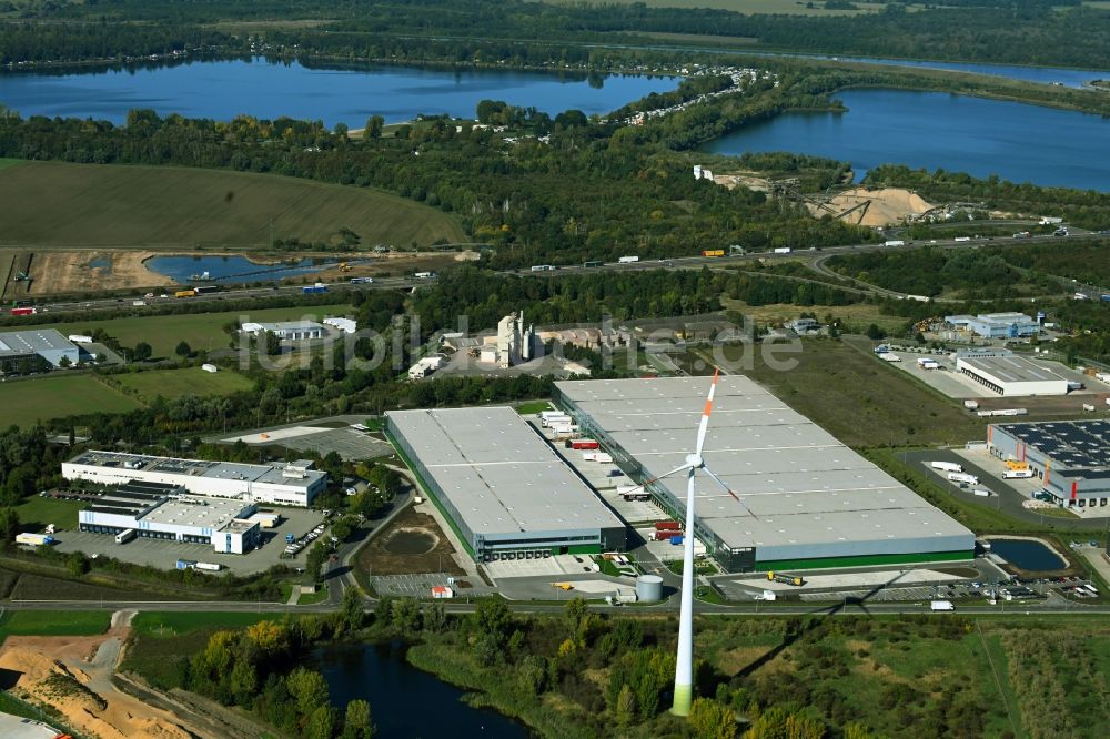 Magdeburg von oben - Verteilzentrum auf dem Gelände Samsung SDS Cello in Magdeburg im Bundesland Sachsen-Anhalt, Deutschland