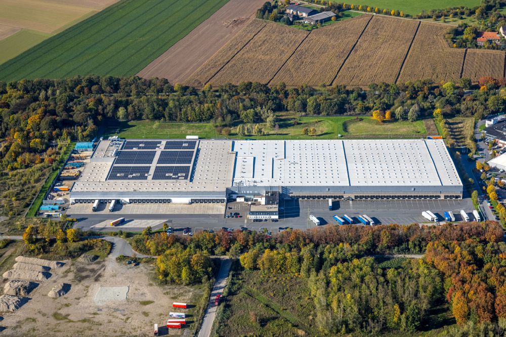 Luftbild Kamp-Lintfort - Verteilzentrum auf dem Gelände der Lidl Vertriebs GmbH & Co. KG am Krummensteg in Kamp-Lintfort im Bundesland Nordrhein-Westfalen, Deutschland