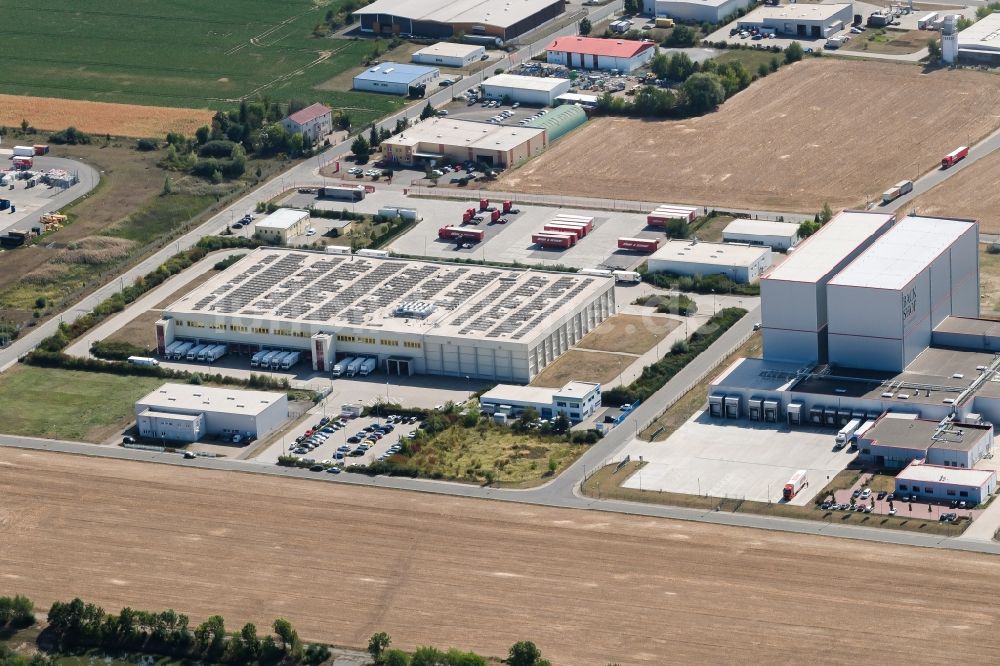 Luftbild Landsberg - Verteilzentrum auf dem Gelände der Transgourmet Deutschland GmbH & Co. oHG an der Ernst-Abbe-Straße in Landsberg im Bundesland Sachsen-Anhalt, Deutschland