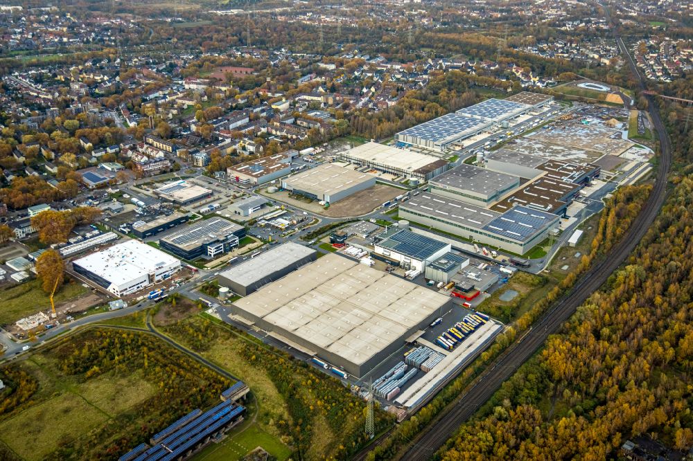 Gelsenkirchen von oben - Verteilzentrum auf dem Gelände der WHEELS Logistics GmbH & Co. KG in Gelsenkirchen im Bundesland Nordrhein-Westfalen, Deutschland