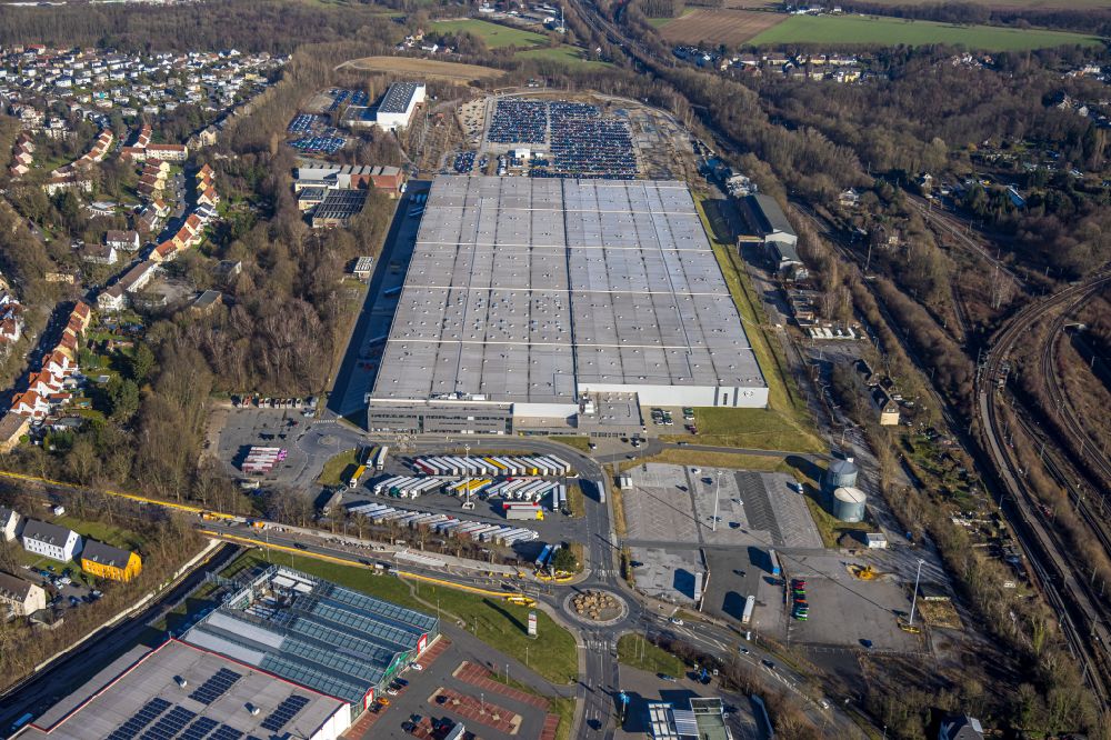 Langendreer von oben - Verteilzentrum Opel Warehouse in Langendreer im Bundesland Nordrhein-Westfalen, Deutschland