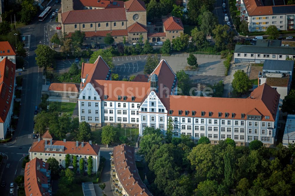 Würzburg von oben - Verwaltungsgebäude Landratsamt in Würzburg im Bundesland Bayern, Deutschland