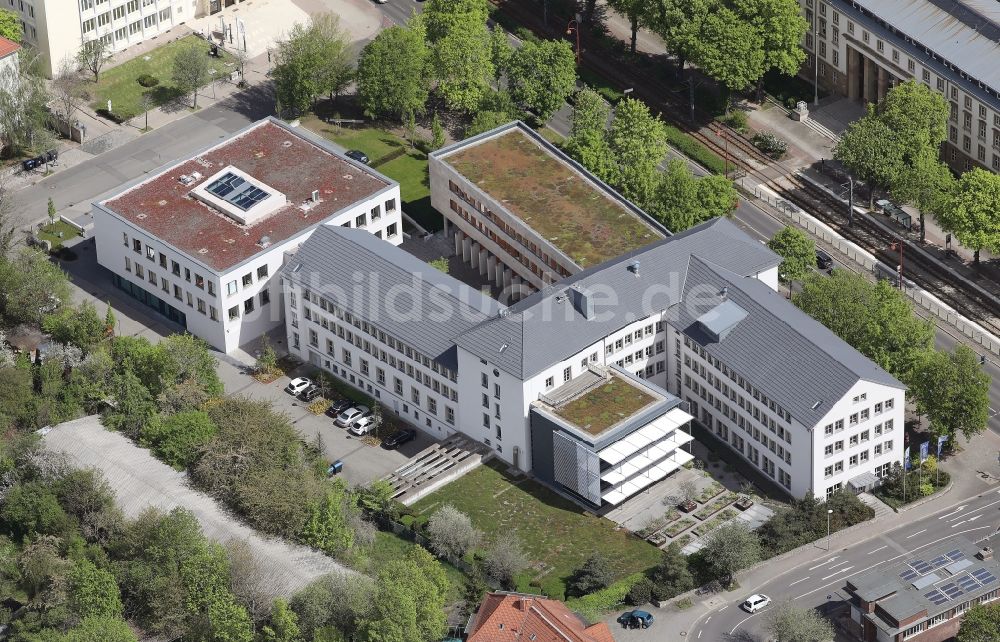 Luftaufnahme Erfurt - Verwaltungsgebäude und Bürokomplex IHK Erfurt in Erfurt im Bundesland Thüringen, Deutschland