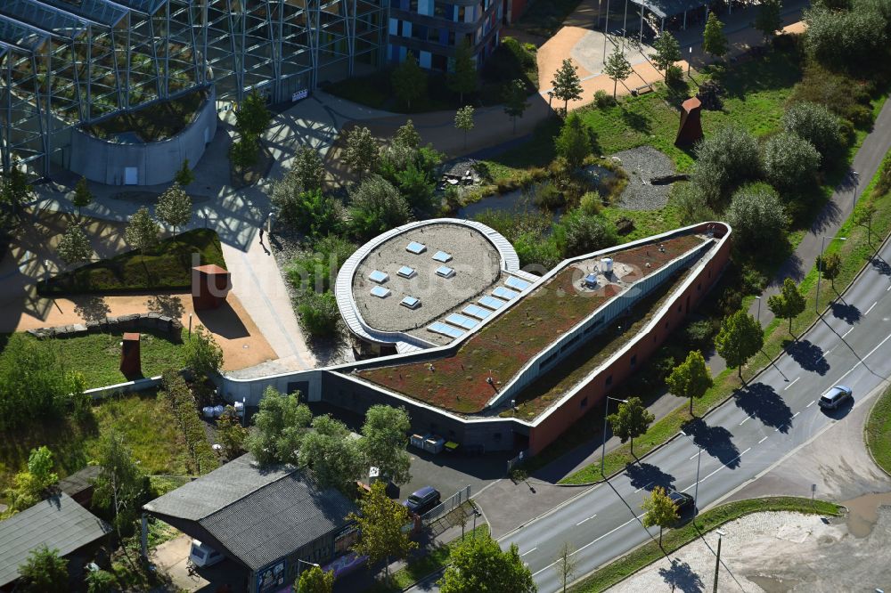 Luftbild Dessau - Verwaltungsgebäude der staatlichen Behörde UBA Umweltbundesamt in Dessau im Bundesland Sachsen-Anhalt, Deutschland