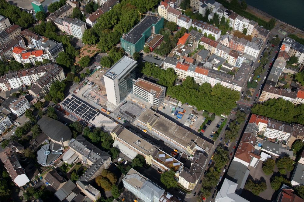 Luftaufnahme Mainz - Verwaltungsgebäude der Stadtwerke im Bezirk Neustadt in Mainz im Bundesland Rheinland-Pfalz